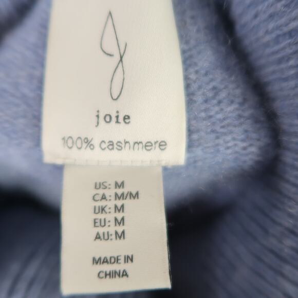 Joie Blue 100% Cashmere Knit 1/4 Zip Turtleneck Sweater M - Picture 5 of 5